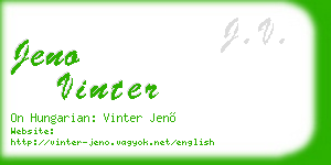 jeno vinter business card