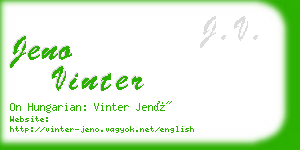 jeno vinter business card